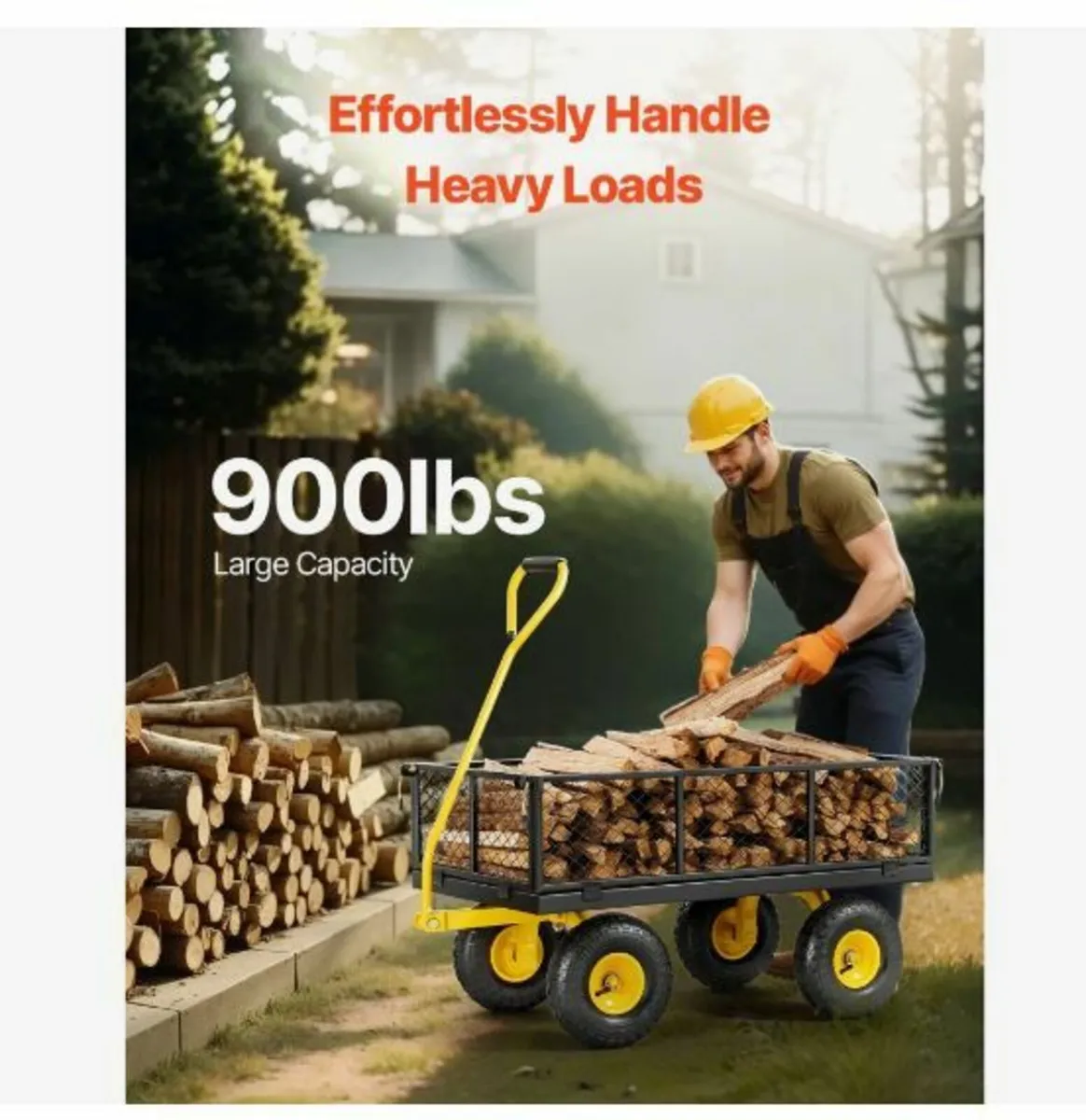 900 Lbs Heavy Duty Steel Garden Cart - Image 3