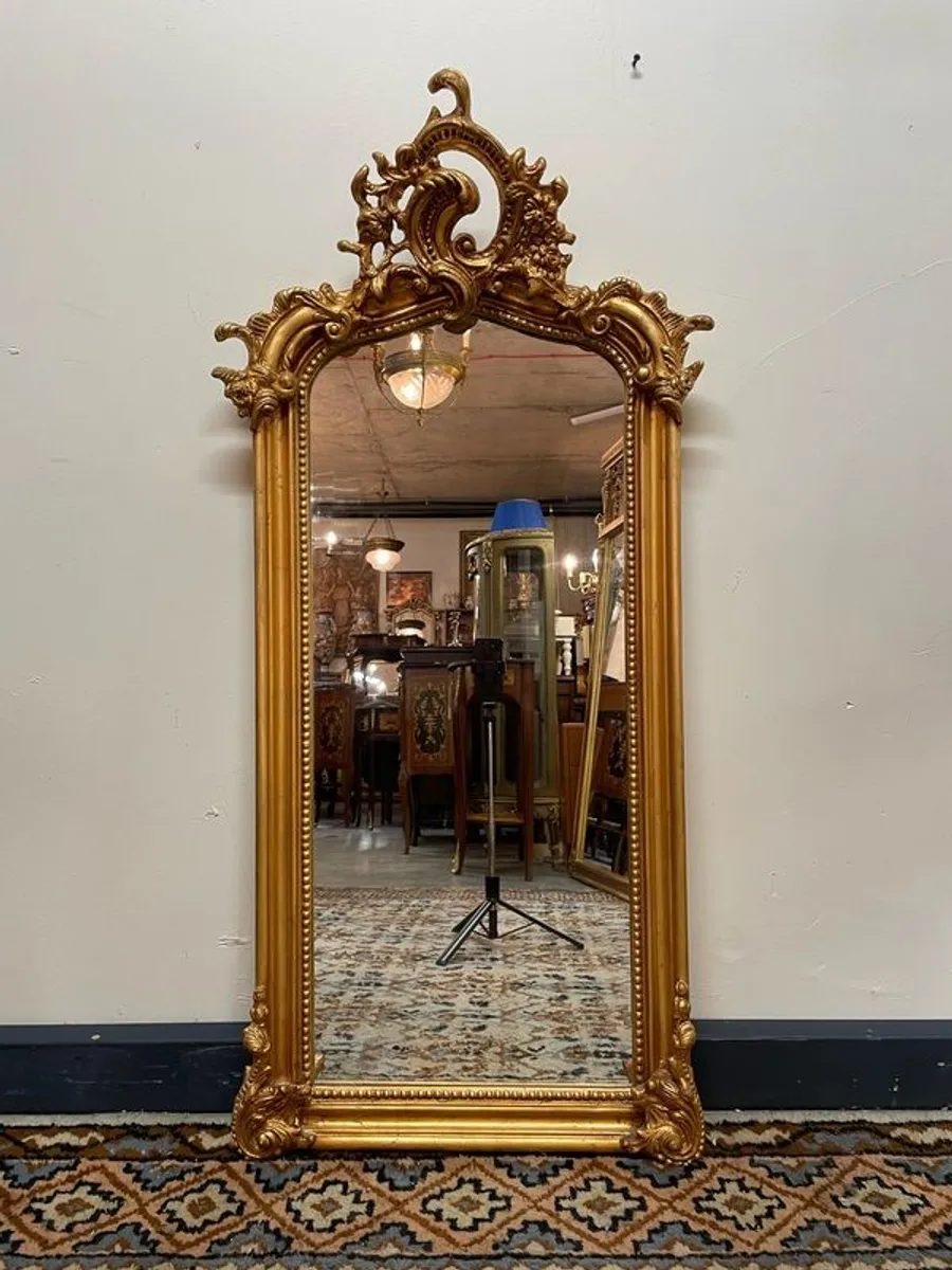 Beautiful Gilt Wood French Style Panel Mirror. - Image 1