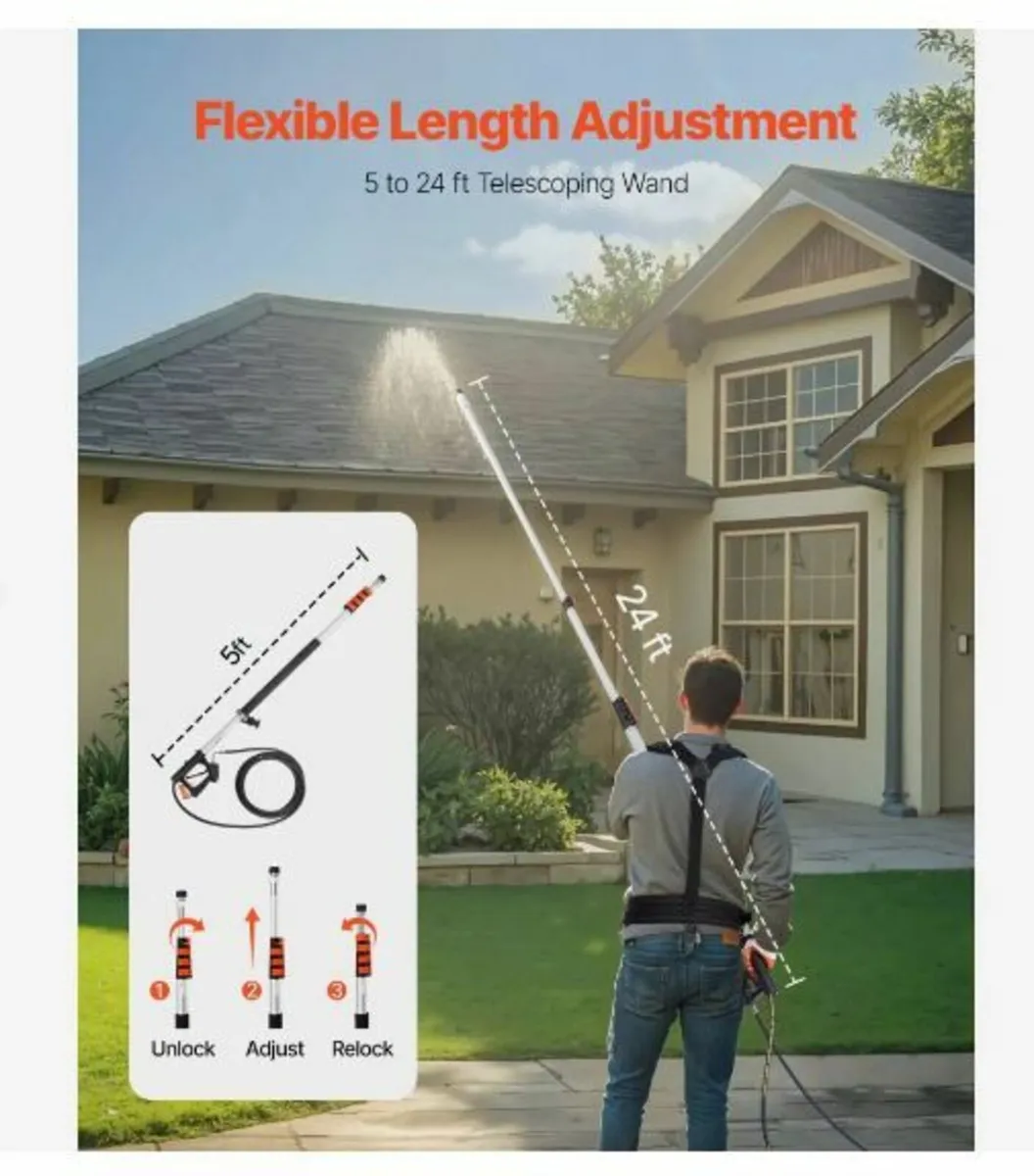Pressure Washer Telescoping Wand, 24 ft - Image 4