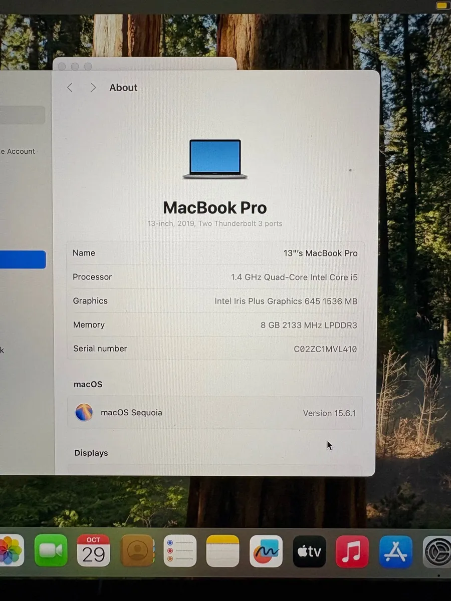 13" Apple MacBook Pro Sequoia Touch Bar (8gb/256g) - Image 4