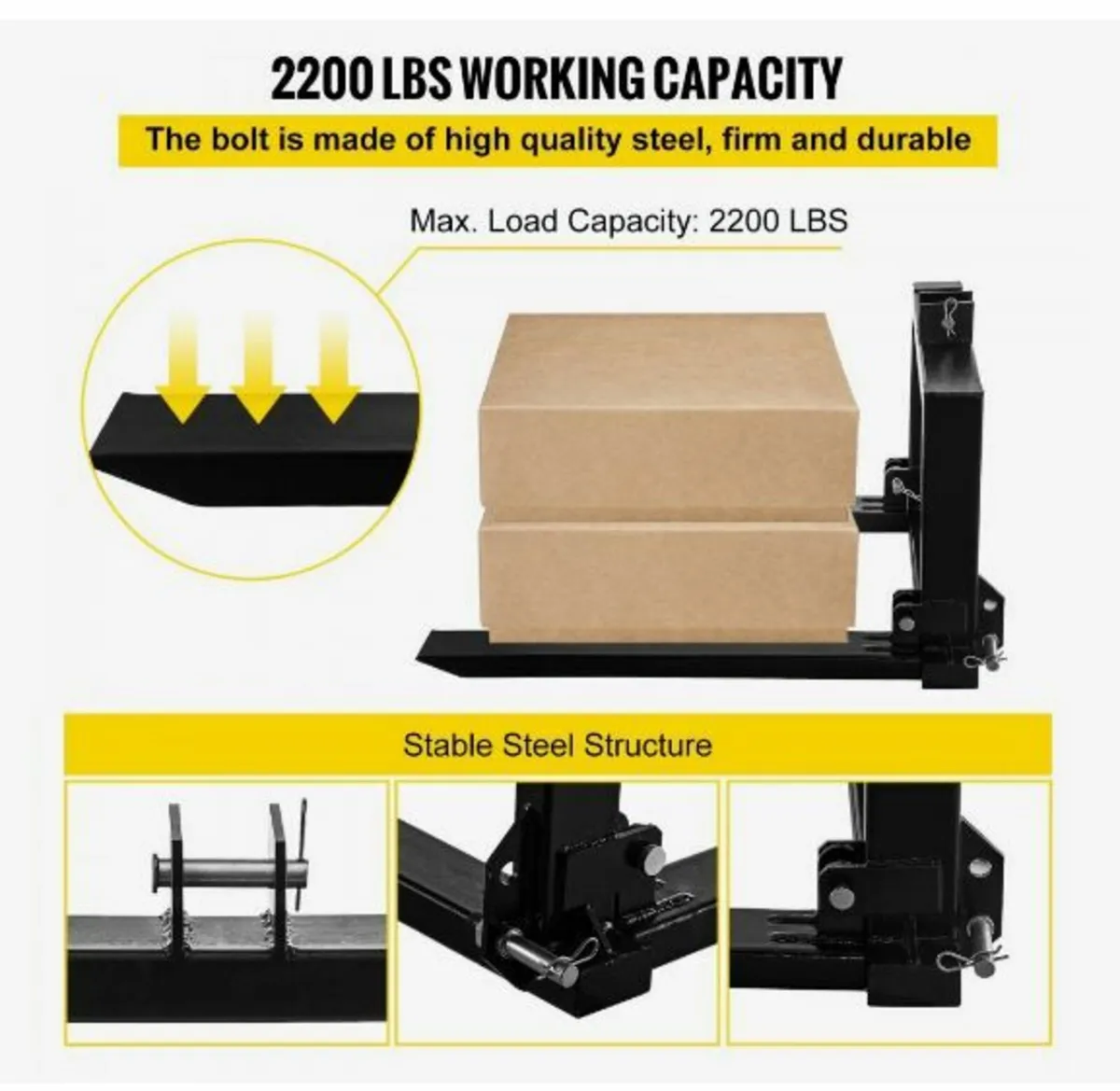 3 Point Hitch Pallet Fork 907.2 kg - Image 2