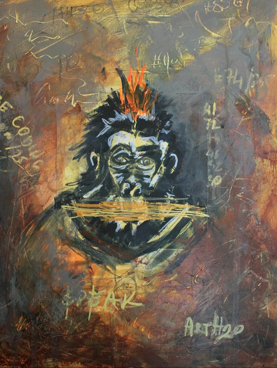 Echoes of Silence 90x50cm acrylic painting on canv - Image 2