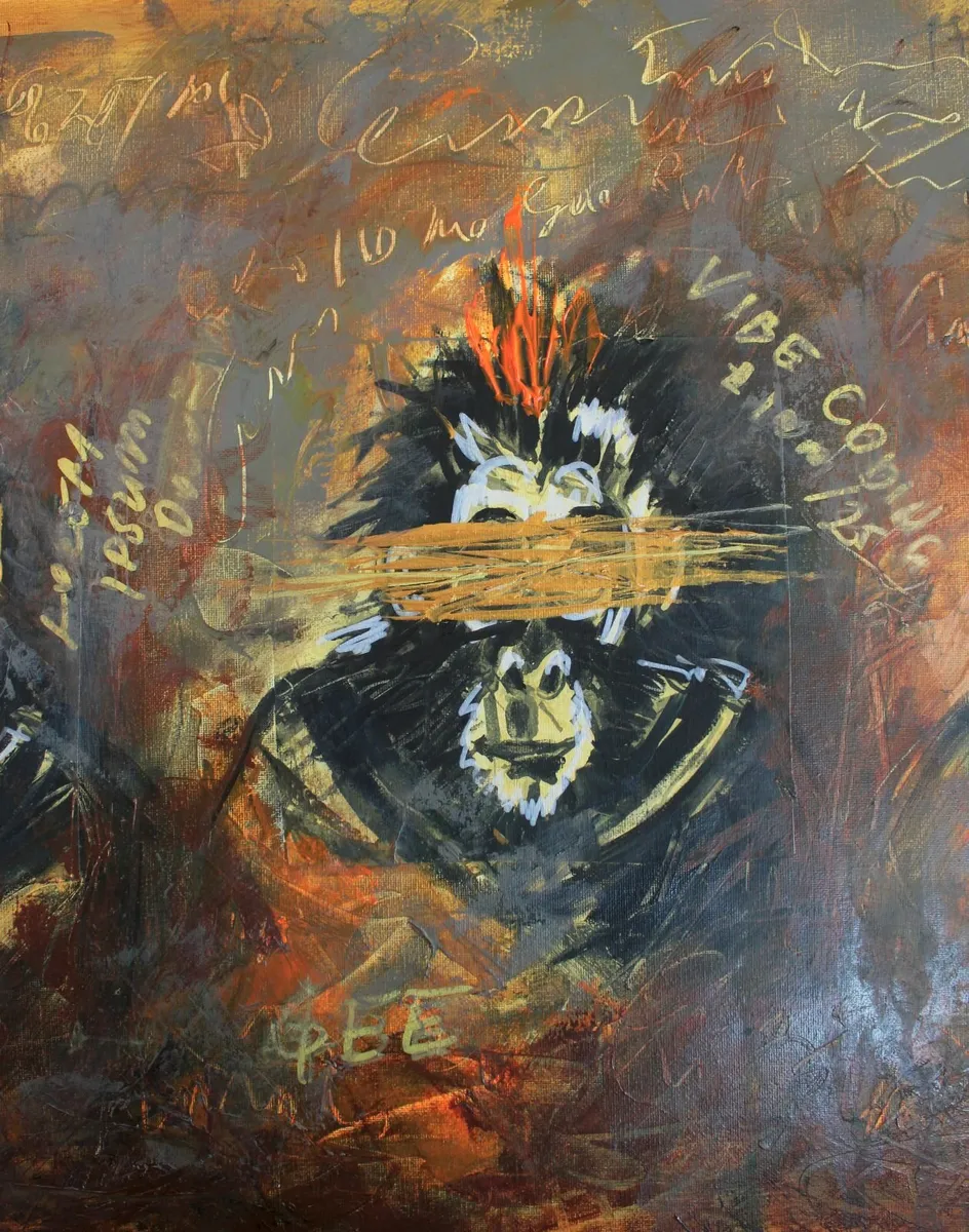 Echoes of Silence 90x50cm acrylic painting on canv - Image 4