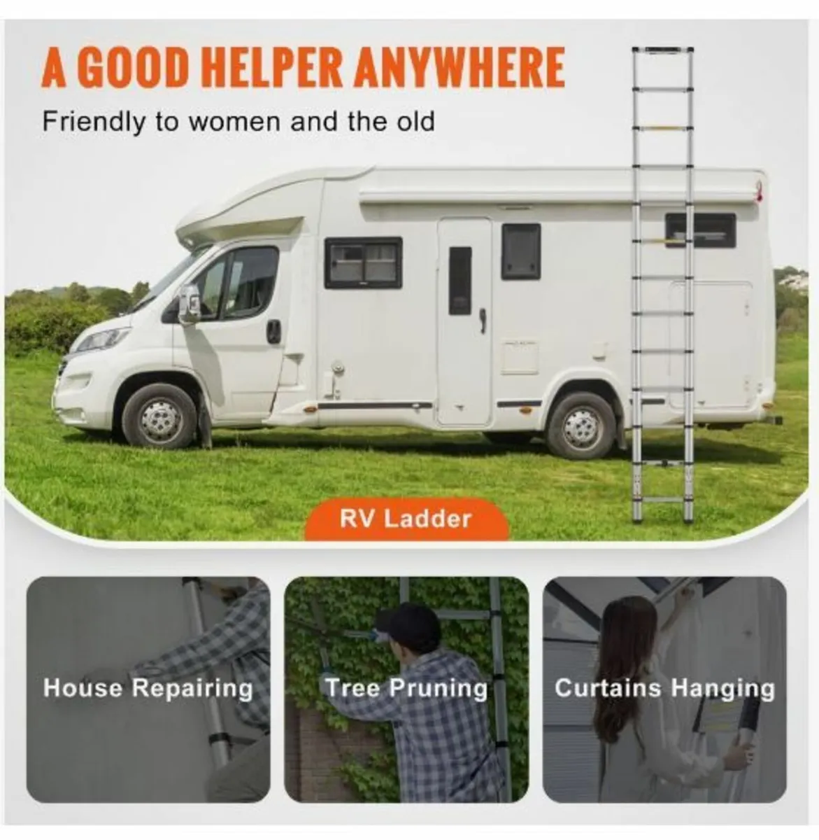 Telescoping Ladder Aluminum Extension Step 381 cm - Image 4