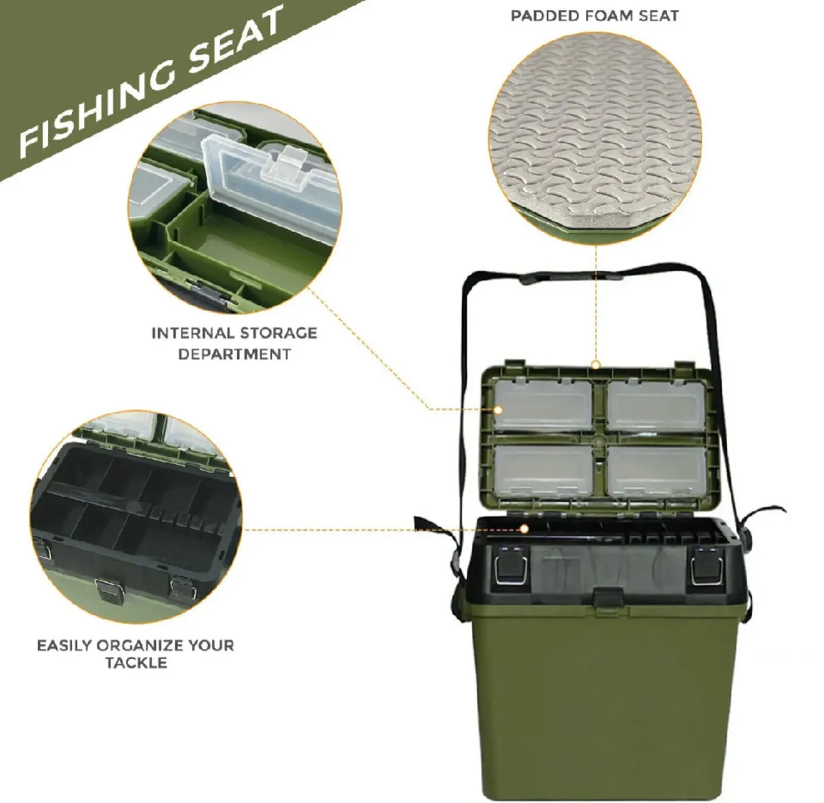 Fishing Tackle Box Seat Bucket Box - Image 3