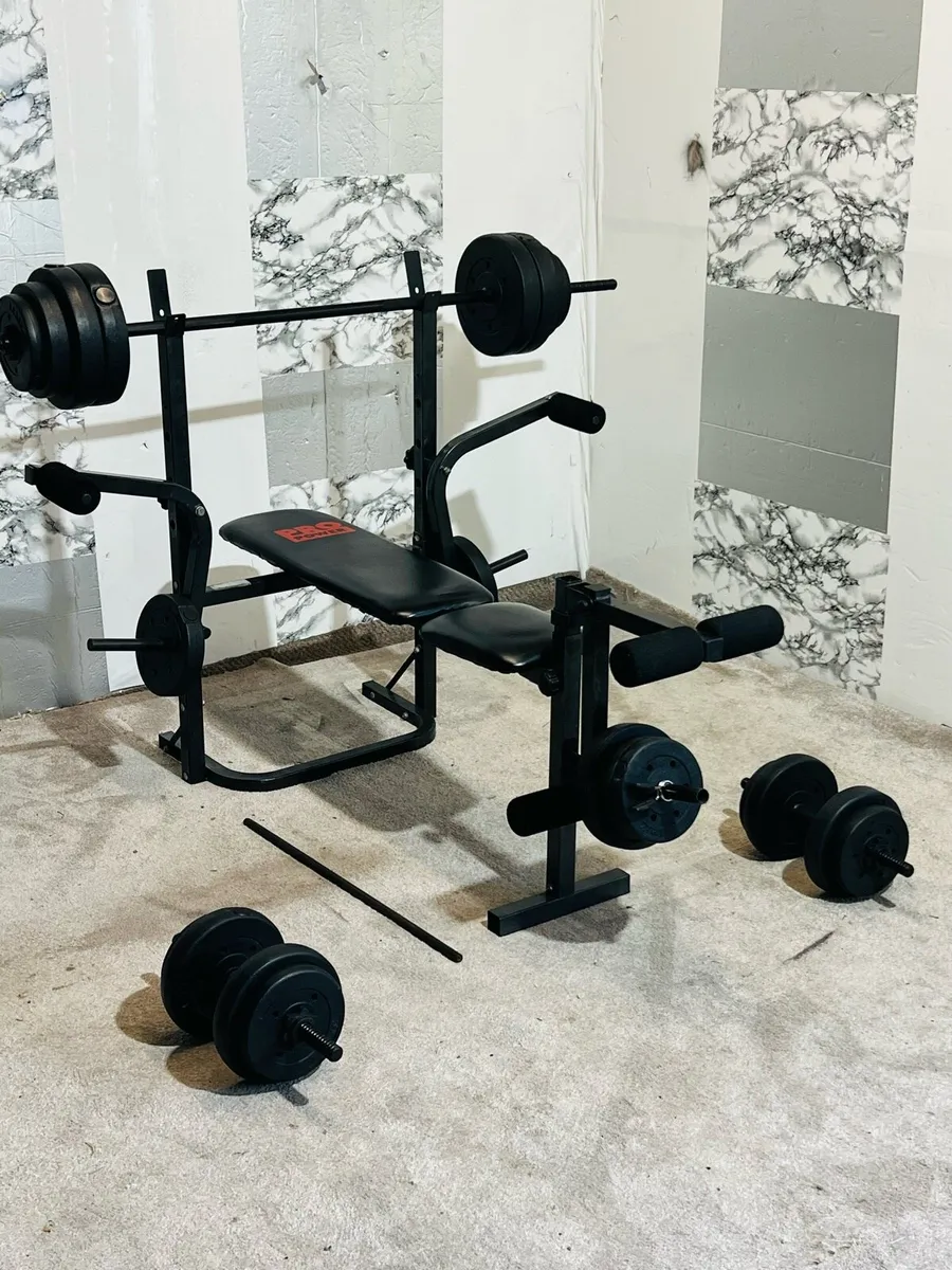 50KG WEIGHTS SET BENCH BARBELL DUMBBELLS - Image 2