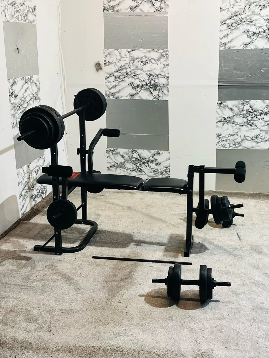 50KG WEIGHTS SET BENCH BARBELL DUMBBELLS - Image 3