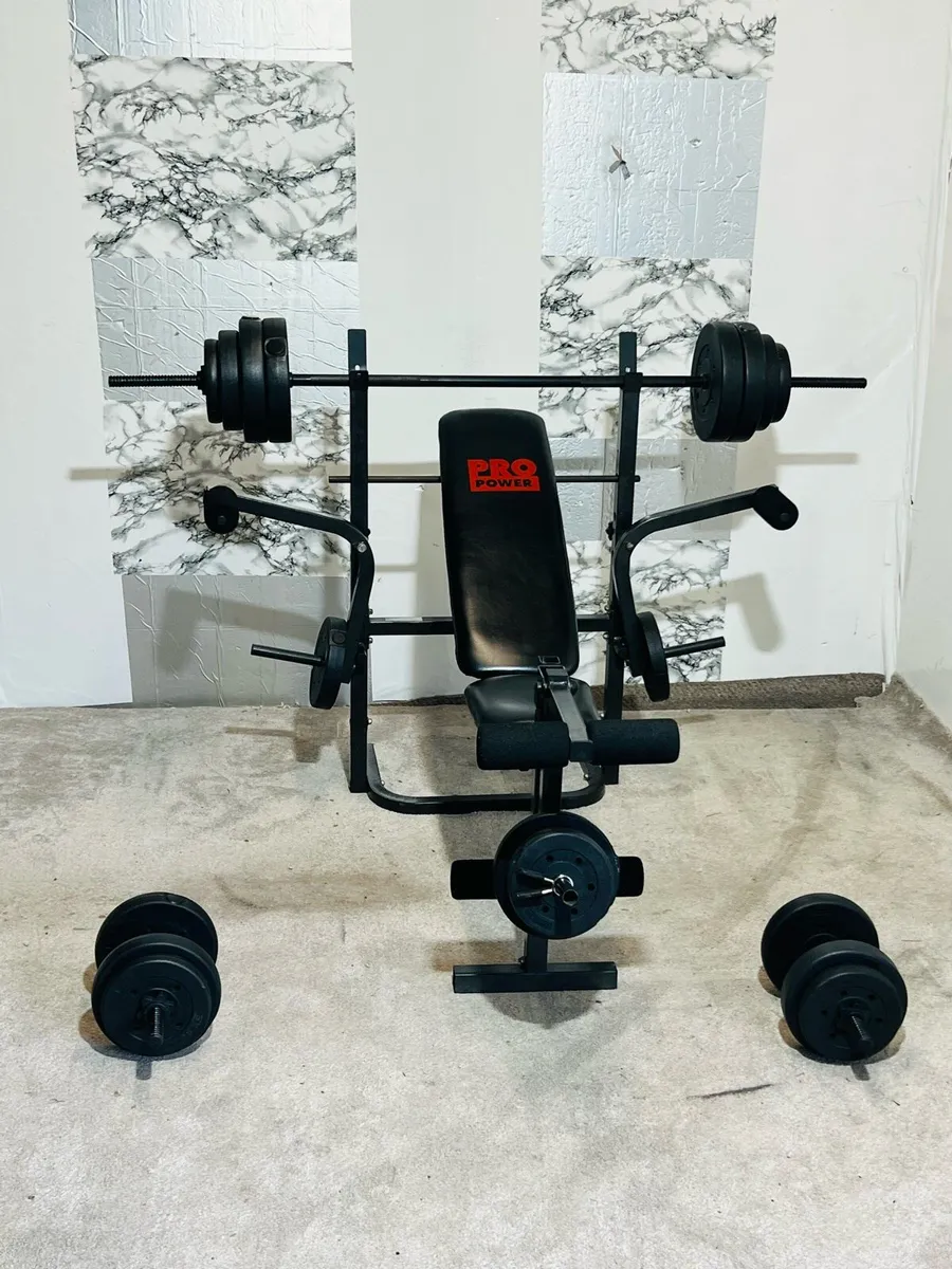 50KG WEIGHTS SET BENCH BARBELL DUMBBELLS - Image 4