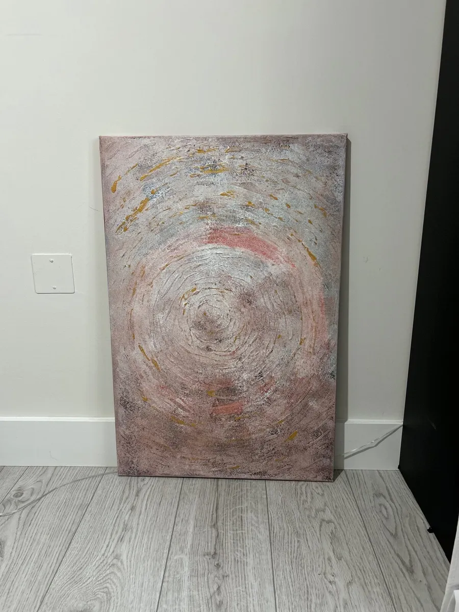 Original pink and grey painting - Image 1