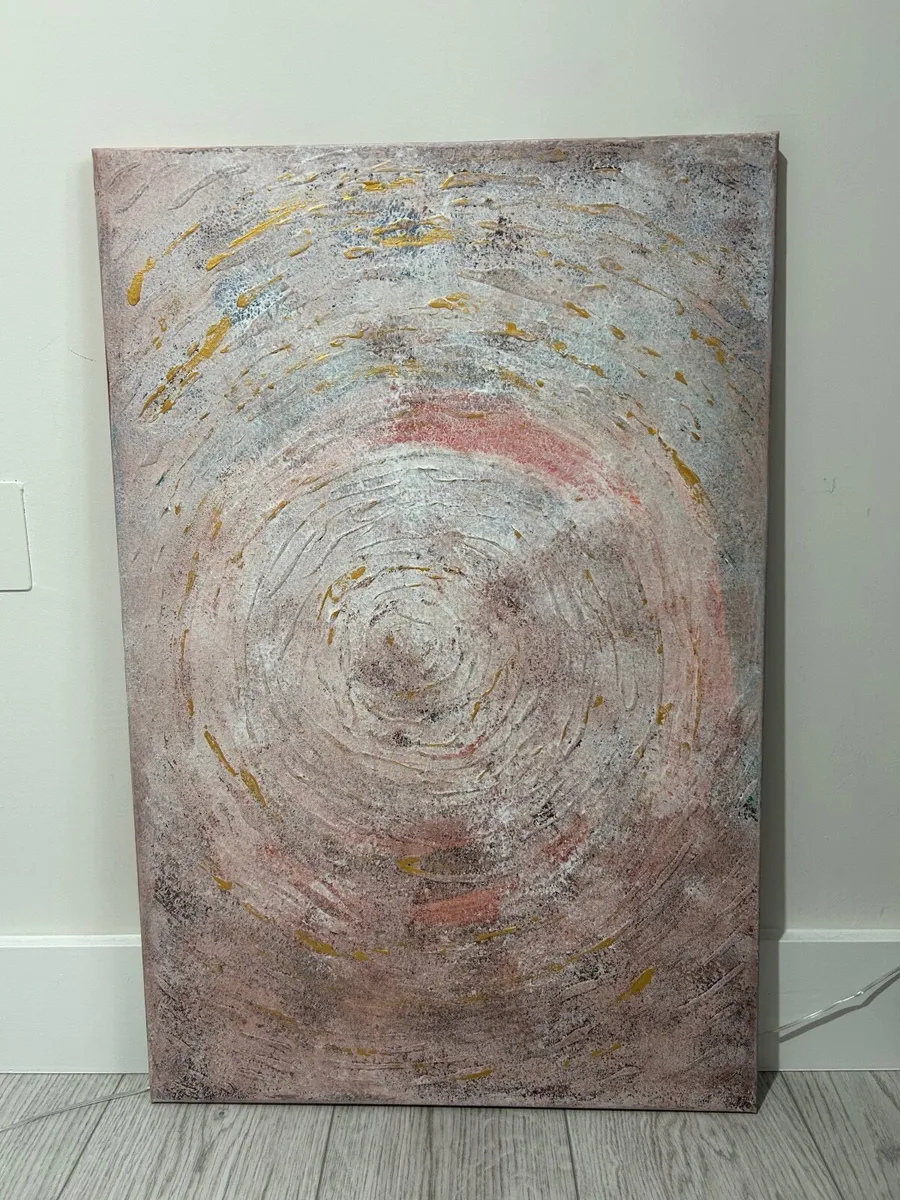Original pink and grey painting - Image 2