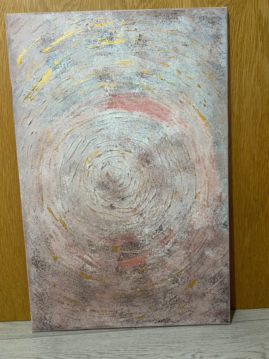 Original pink and grey painting - Image 3