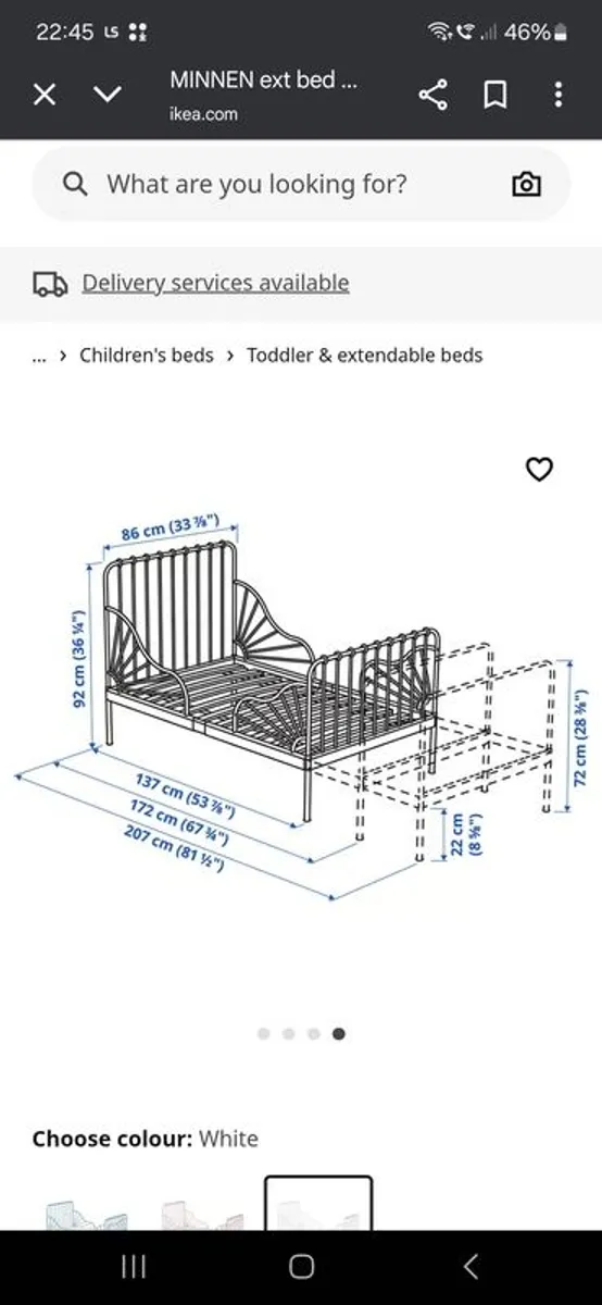 Ikea extendable children's bed. - Image 2