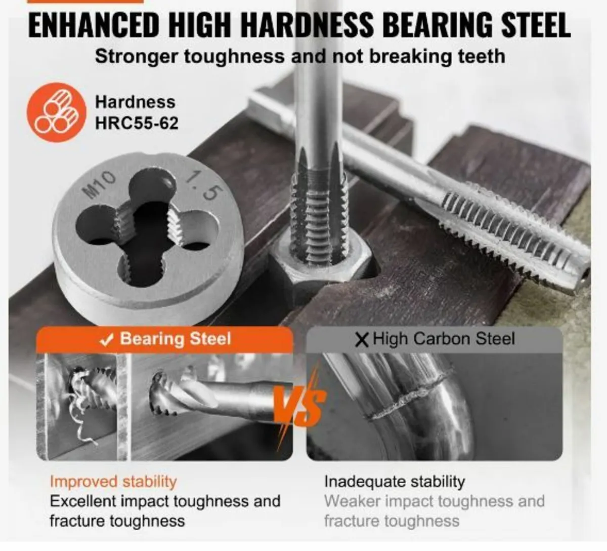 Tap and Die Set, 110-Piece Include Metric Size - Image 2