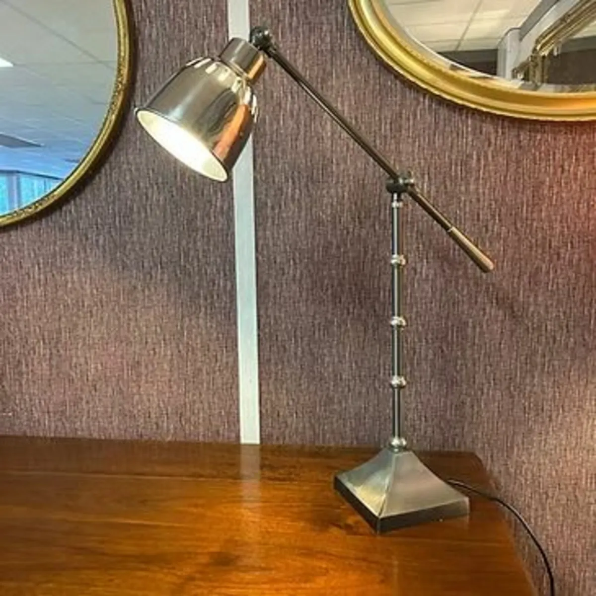 Libra brushed metal table lamp