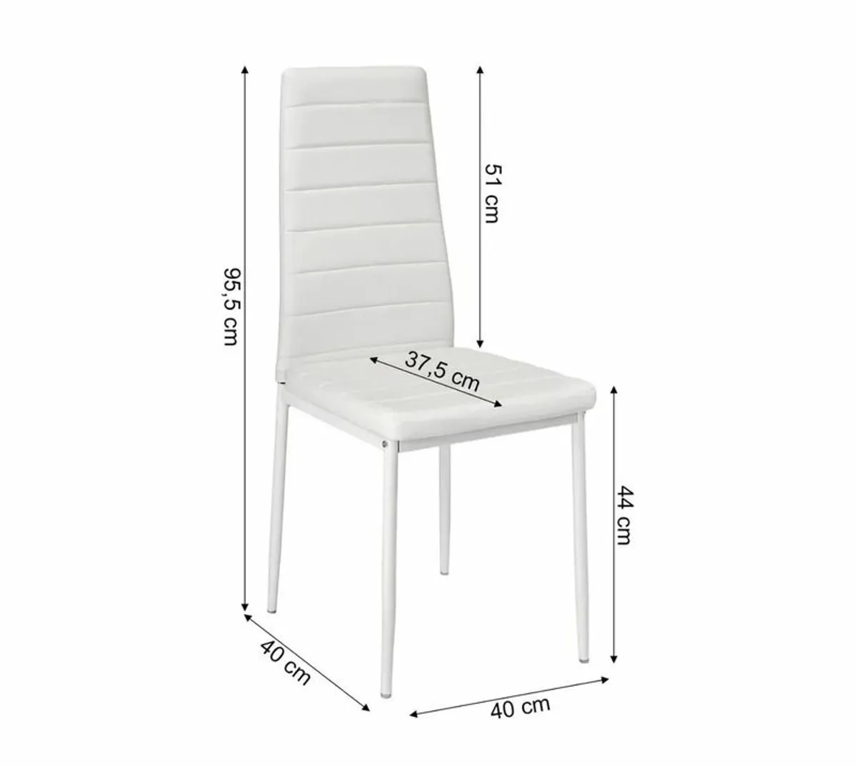 Extendable Glass Dining Table Set 6 chairs Black - Image 4