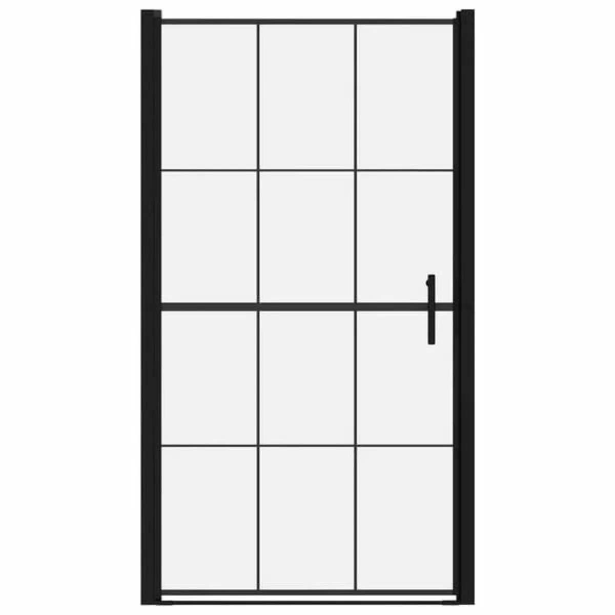 Shower Door Tempered Glass 100x178 cm Black - Image 2