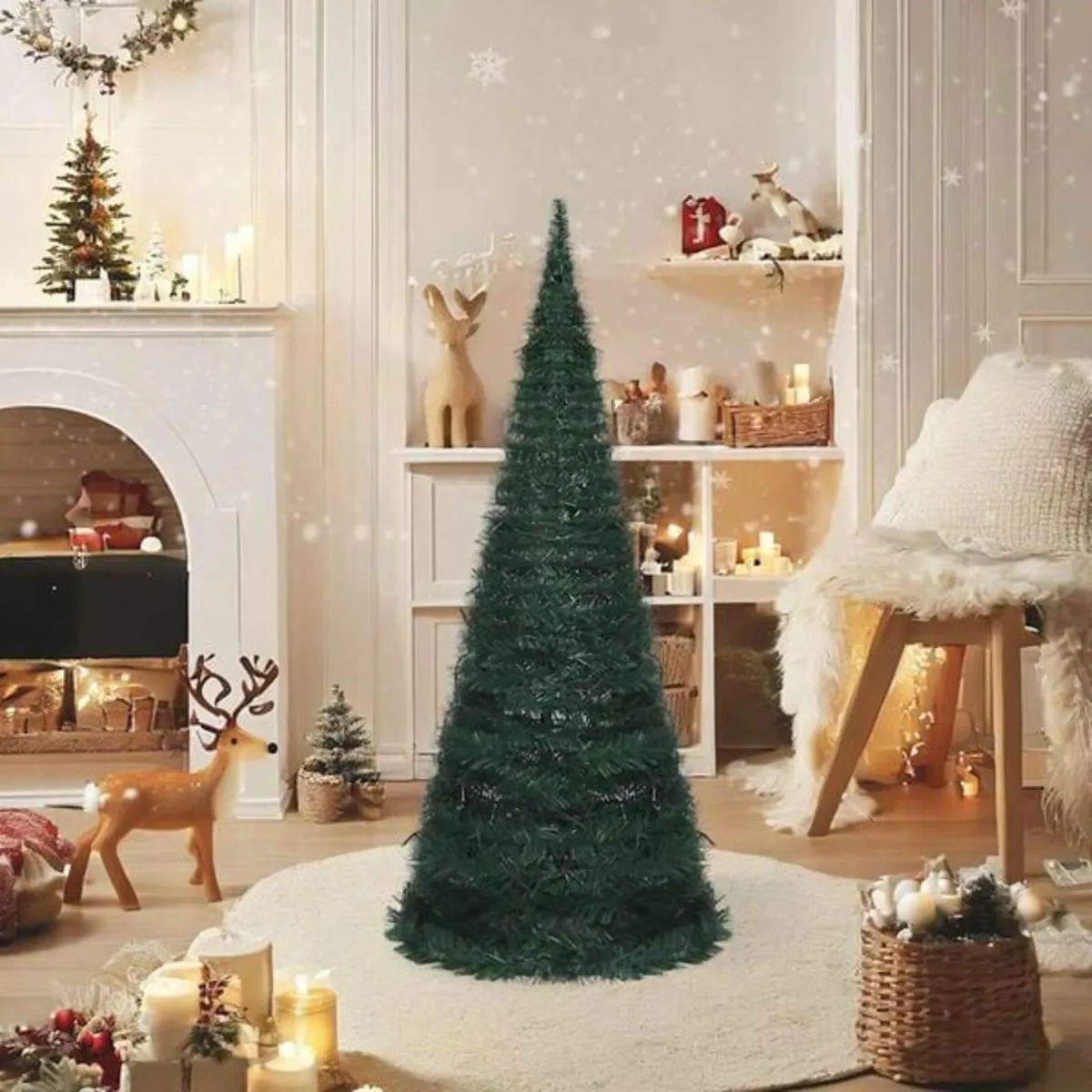 Pop-up String Artificial Pre-lit Christmas Tree Gr - Image 1