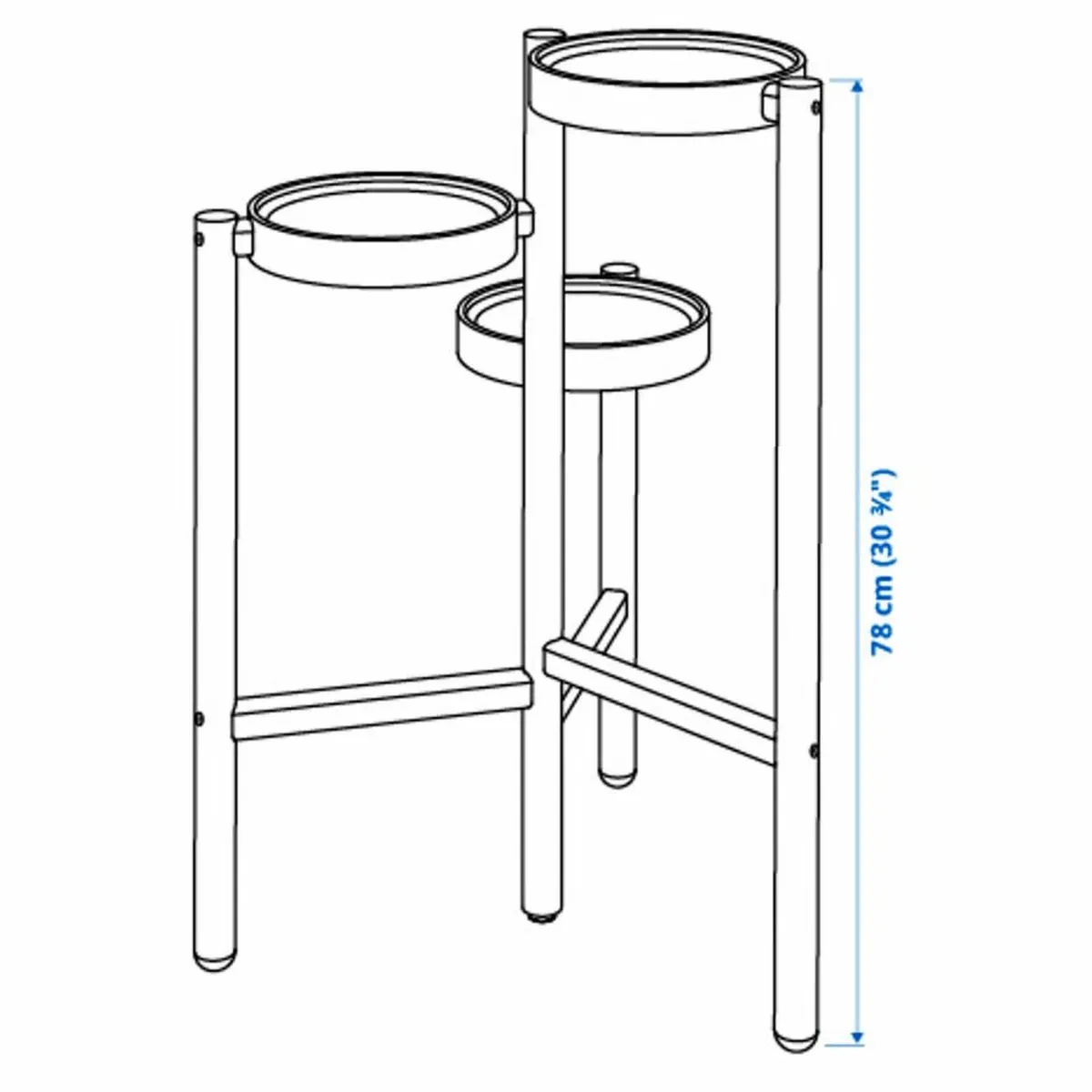 IKEA SATSUMAS Plant stand, bamboo/white, 78 cm - Image 2