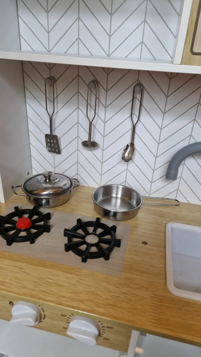 Wooden toy kitchen