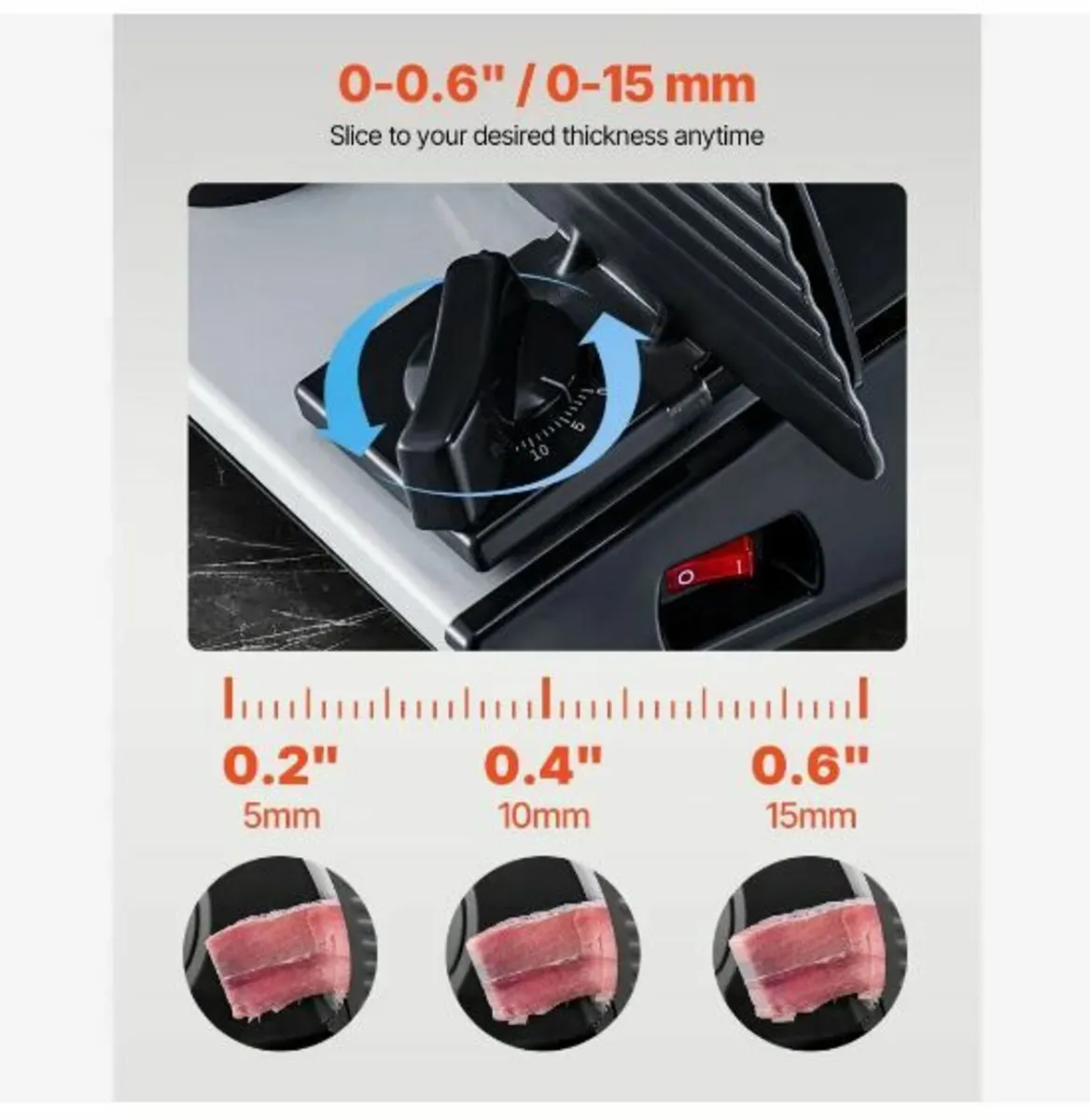 Meat Slicer, 7.5 inch Electric Deli Food Slicer - Image 2