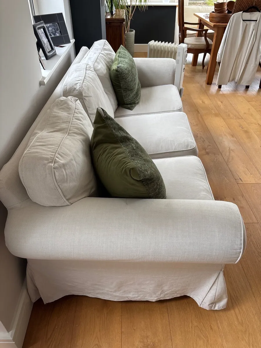 Cream three seater couch - Image 2