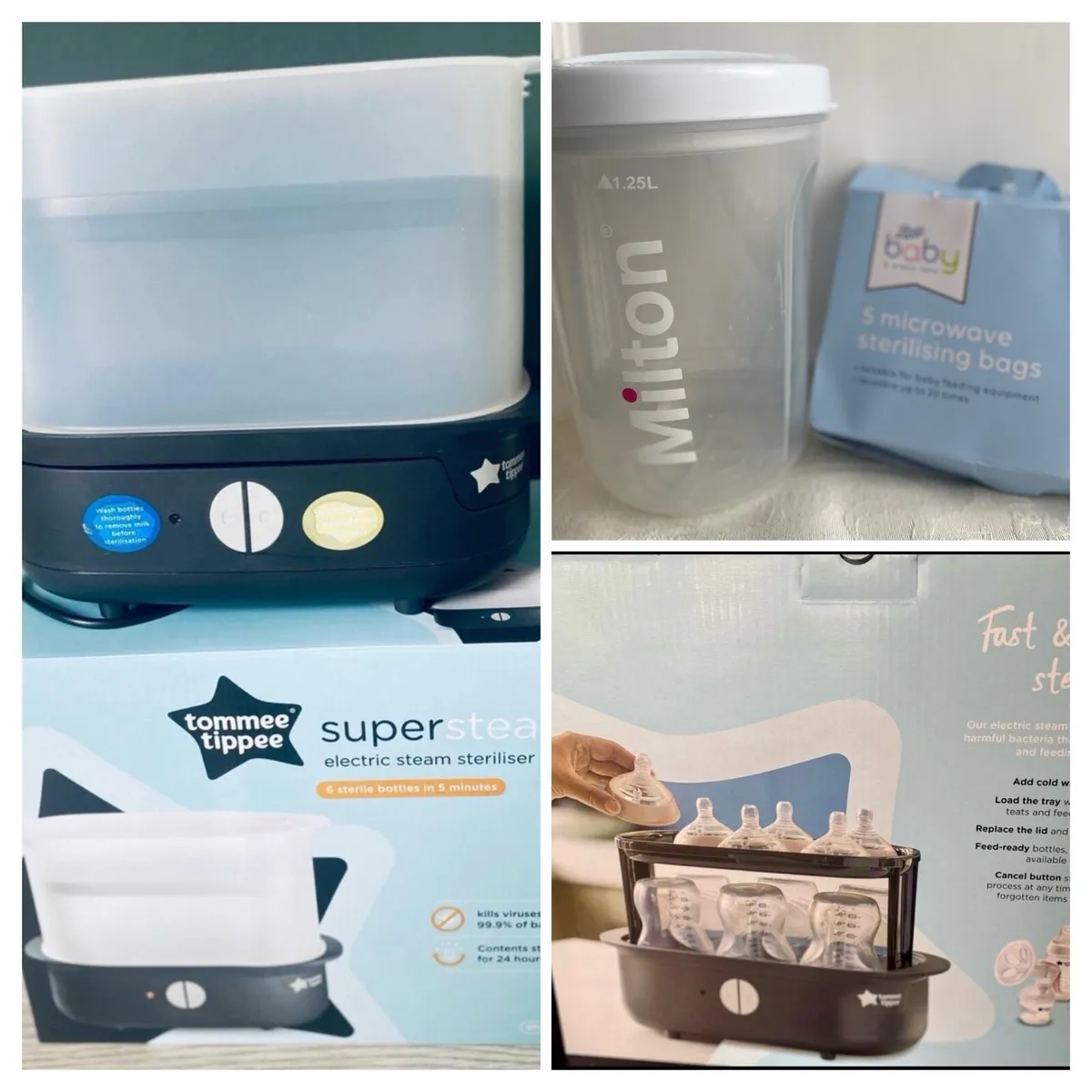 Tommee Tippee Electrical Steriliser & Milton trave - Image 1