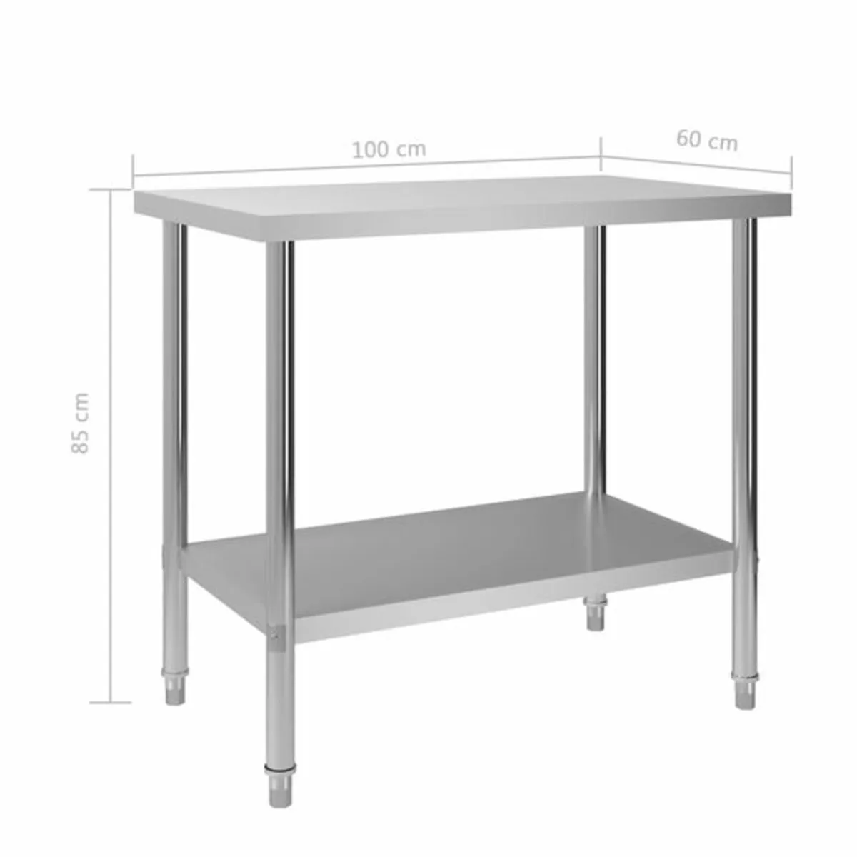 Kitchen Work Table 100x60x85 cm Stainless Steel - Image 4