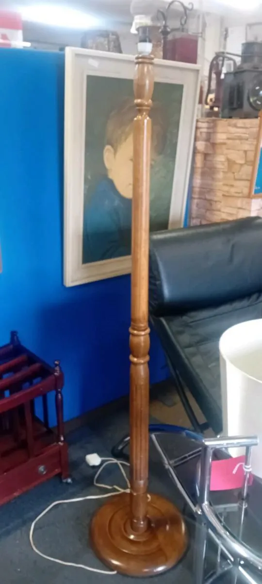 Vintage Wooden Standard Lamp - Image 1