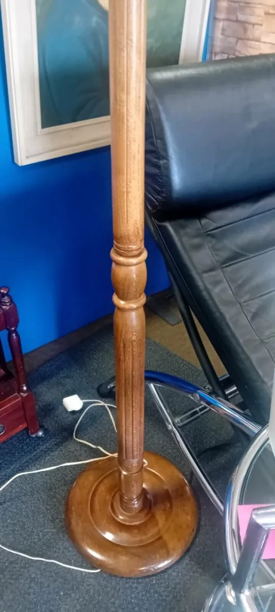 Vintage Wooden Standard Lamp - Image 2