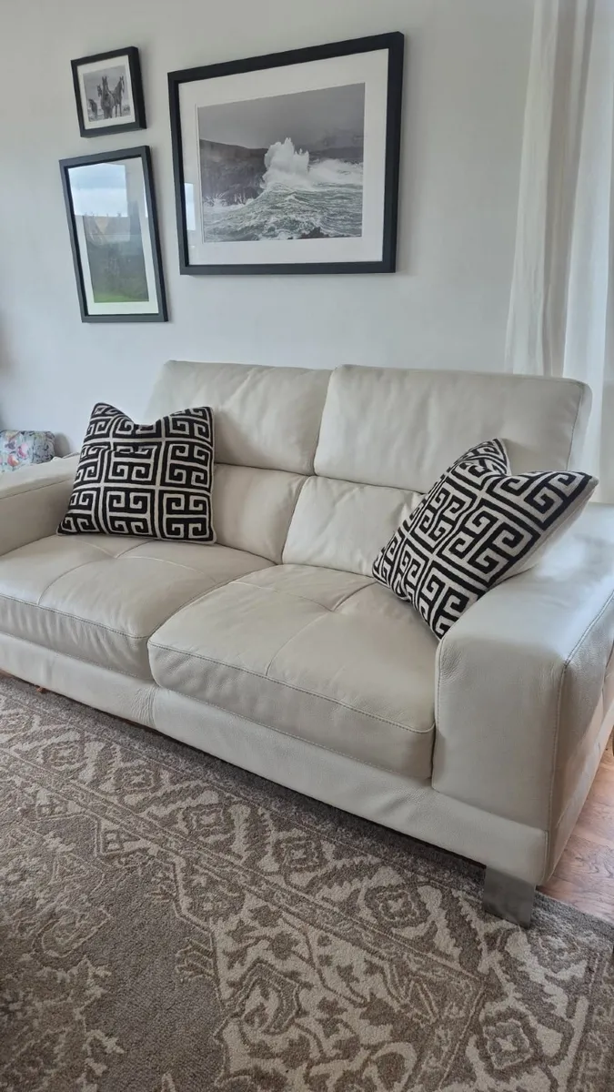 Leather 3 Seater Sofa Monaghan - Image 1