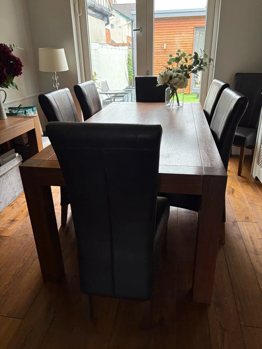 8 Brown Leather Dining room chairs - Image 4