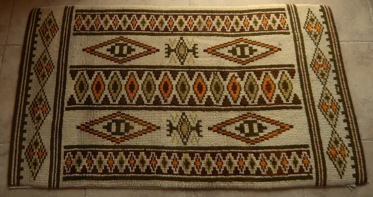 Large Pure Wool Aztec Design Rug - Image 2