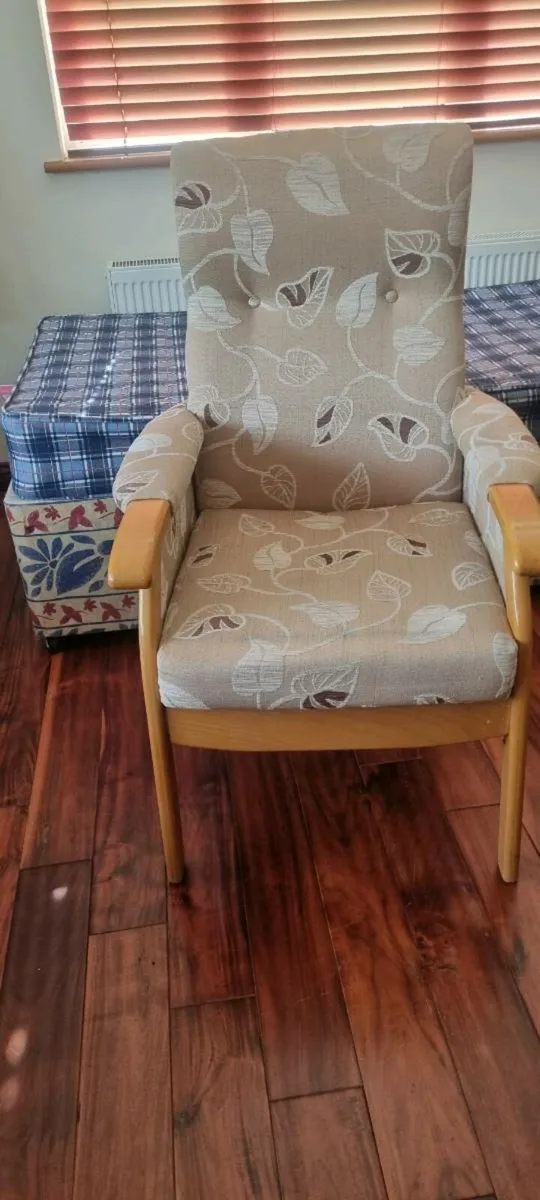 Wooden chair & Wooden stool - Image 2