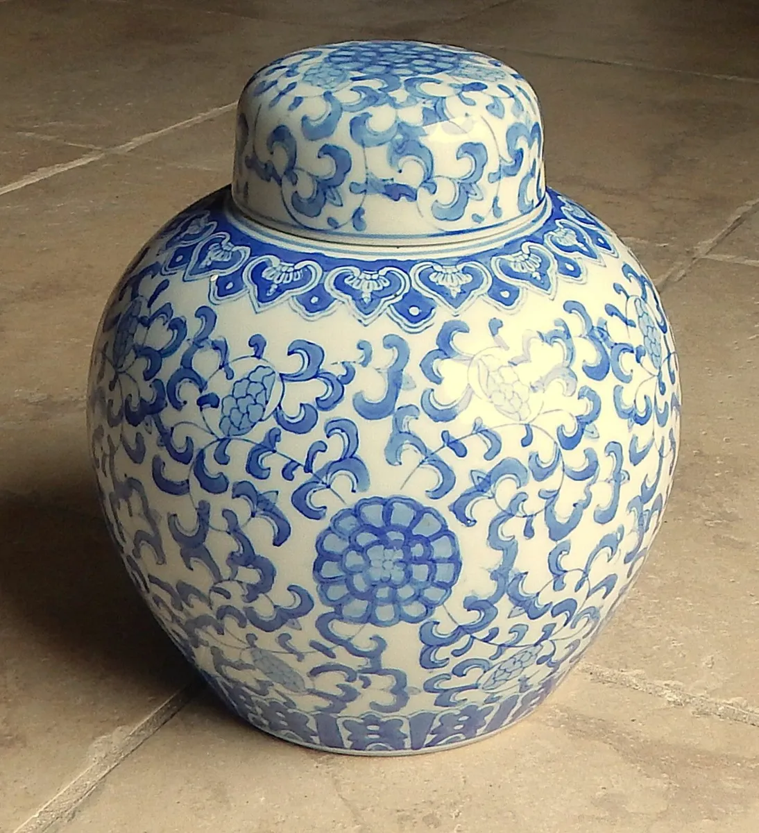 Large Chinese Style Ceramic Ginger Jar - Image 1