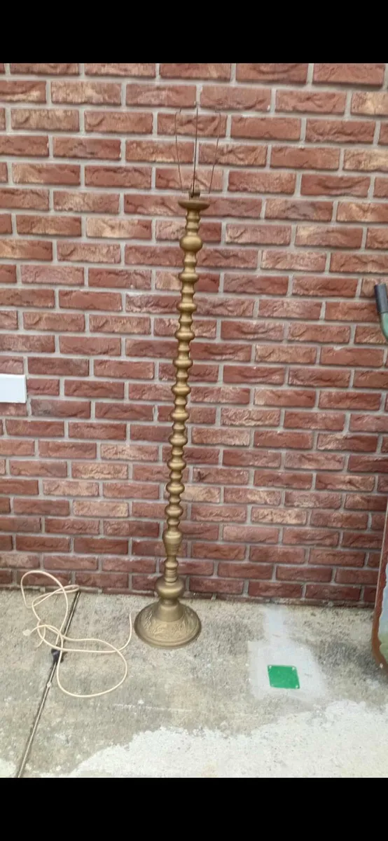 Tall brass lamp