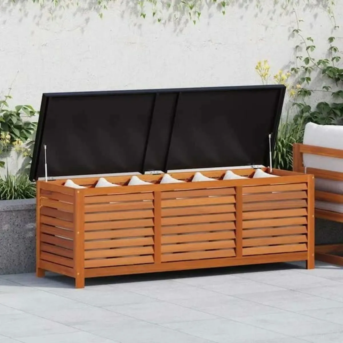 Garden Storage Box 150x50x55 cm Solid Eucalyptus W - Image 2