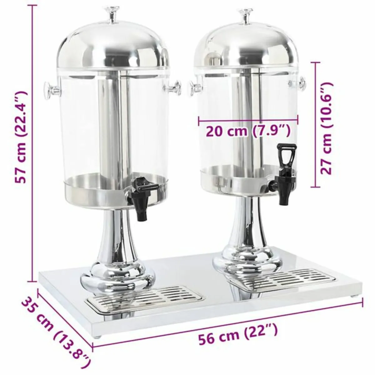 Double Juice Dispenser Stainless Steel 2 x 8 L - Image 3