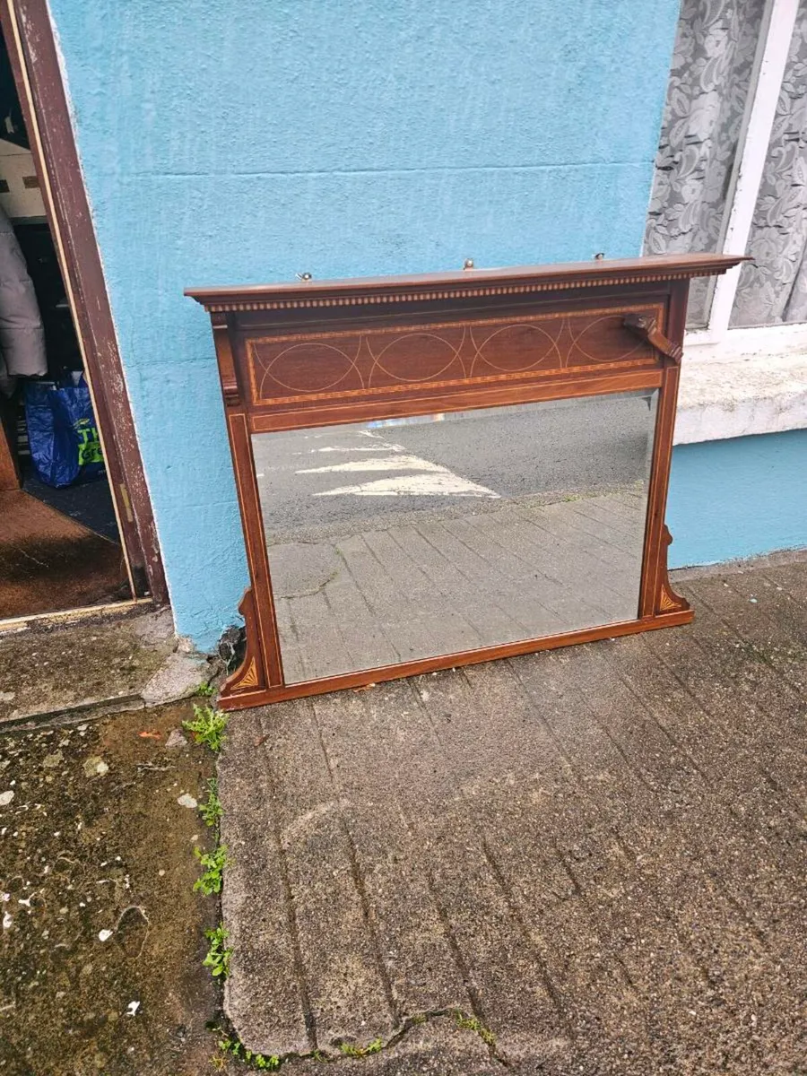 Vintage Antique Overmantle Mirror - Image 1