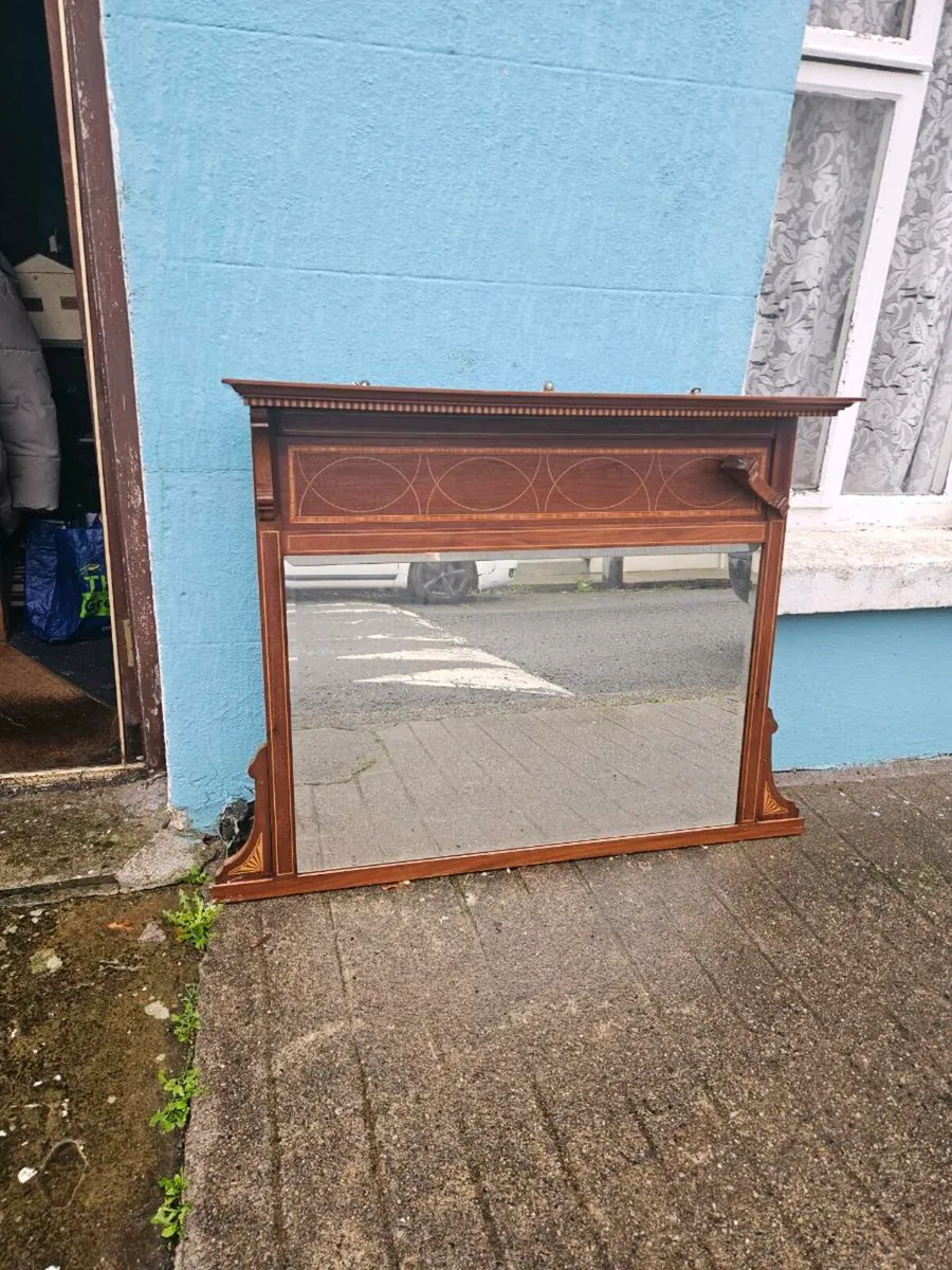 Vintage Antique Overmantle Mirror - Image 2