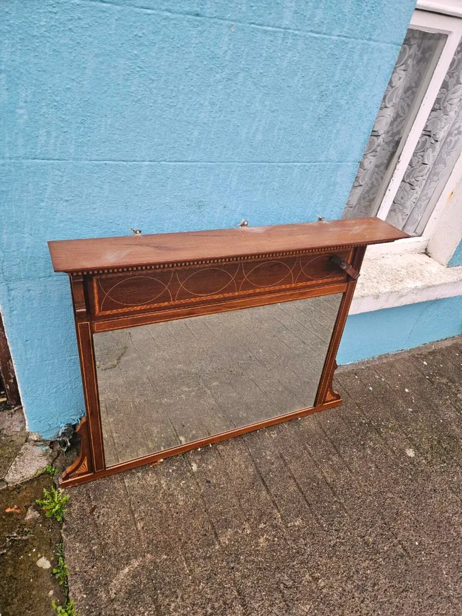 Vintage Antique Overmantle Mirror - Image 4