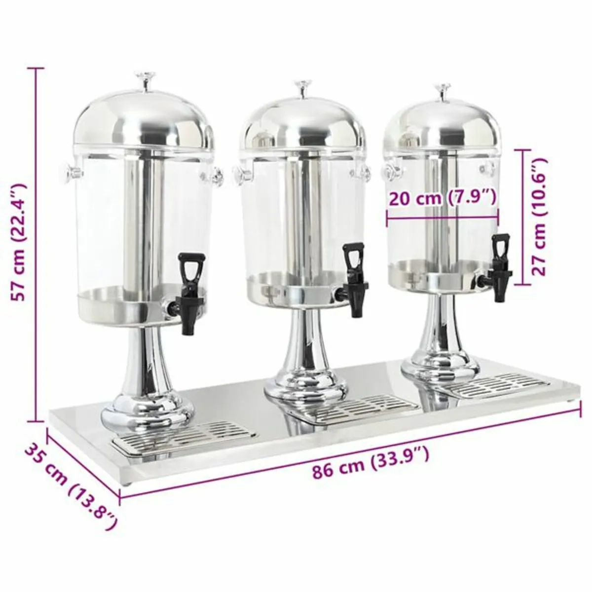 Triple Juice Dispenser Stainless Steel 3 x 8 L - Image 3