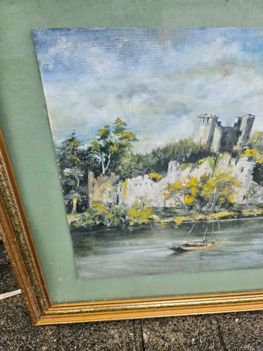 Vintage Antique Picture Oil on Board - Image 3