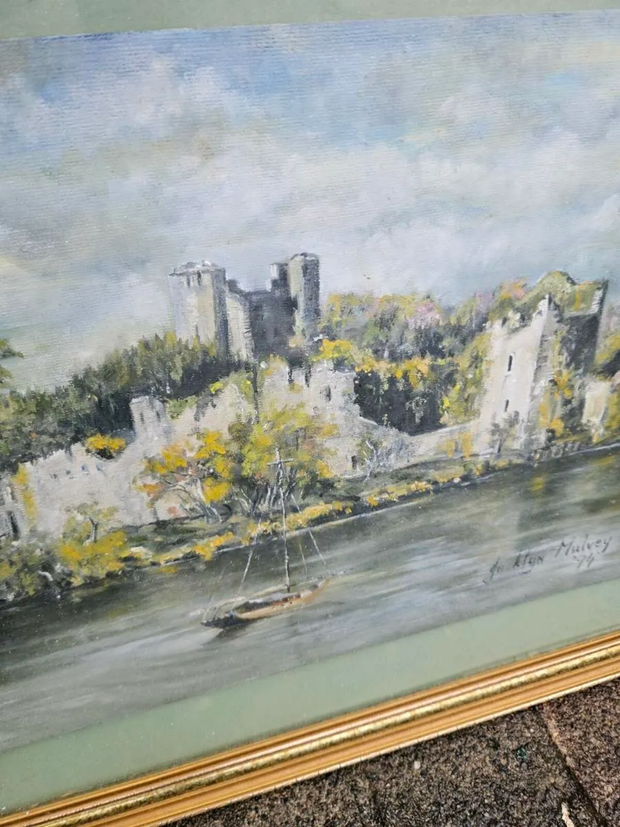 Vintage Antique Picture Oil on Board - Image 4