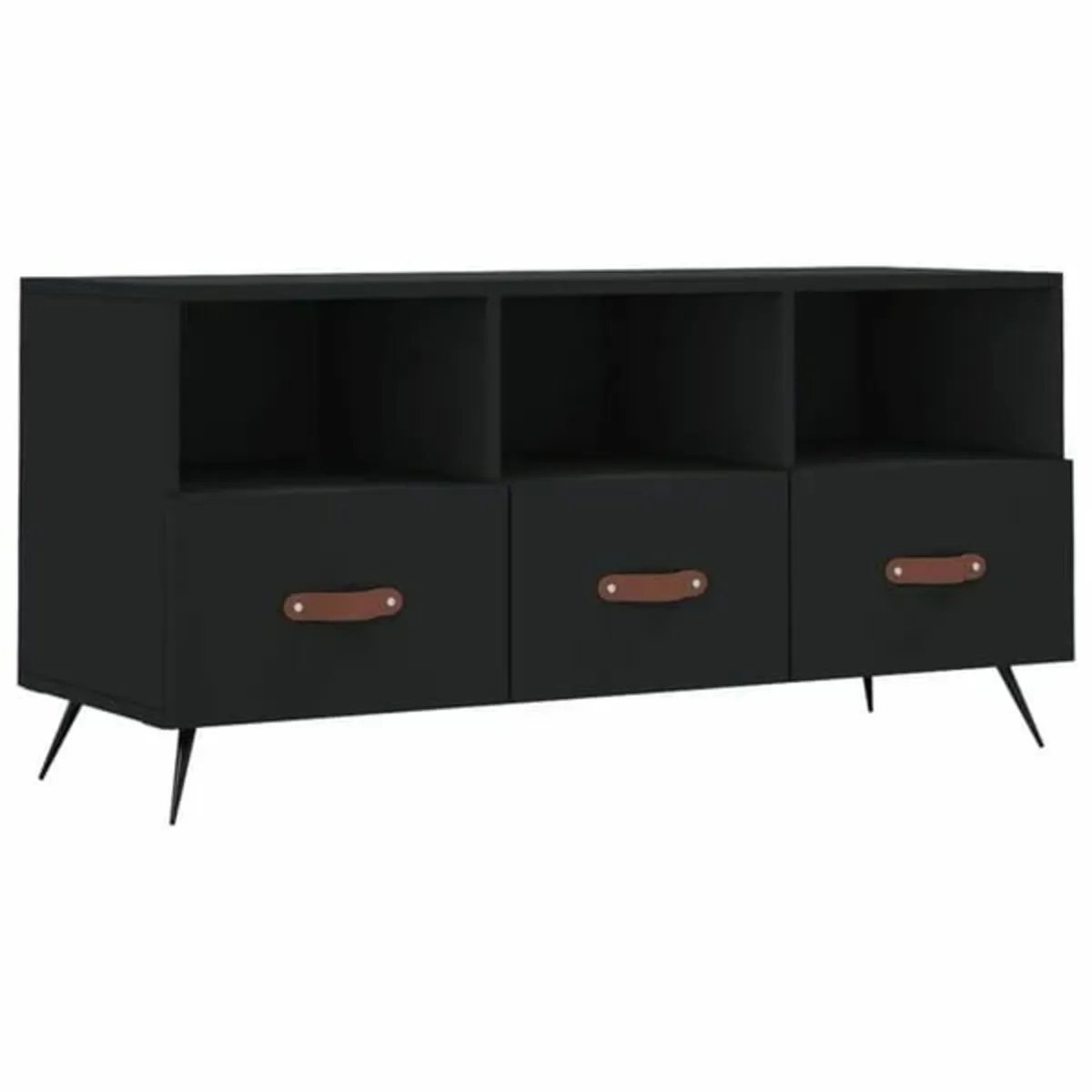 TV Cabinet Black 102x36x50 cm Engineered Wood - Image 3