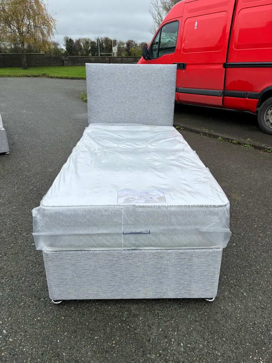 New Grey Single bed with Mattress - Image 1