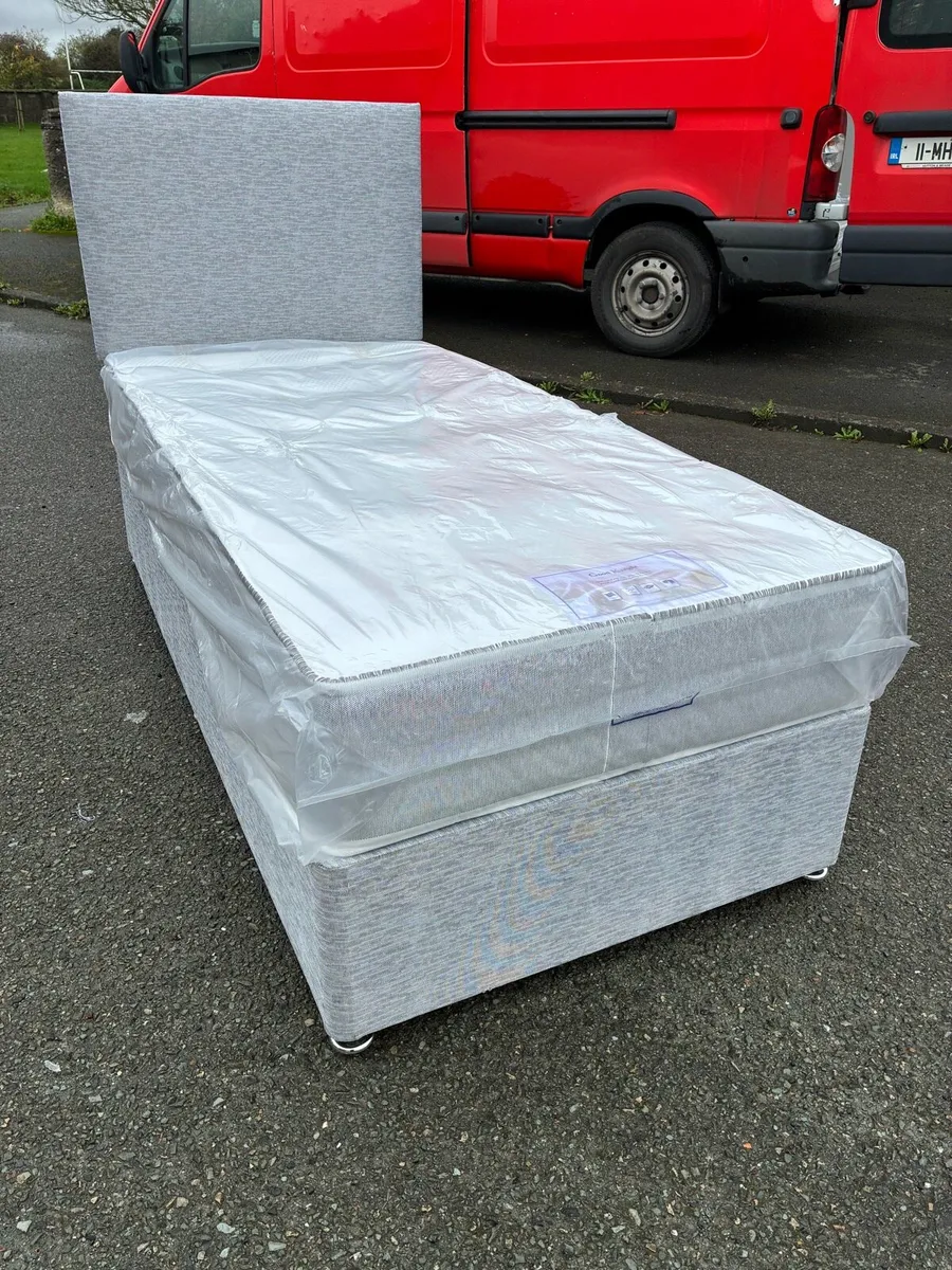 New Grey Single bed with Mattress - Image 2