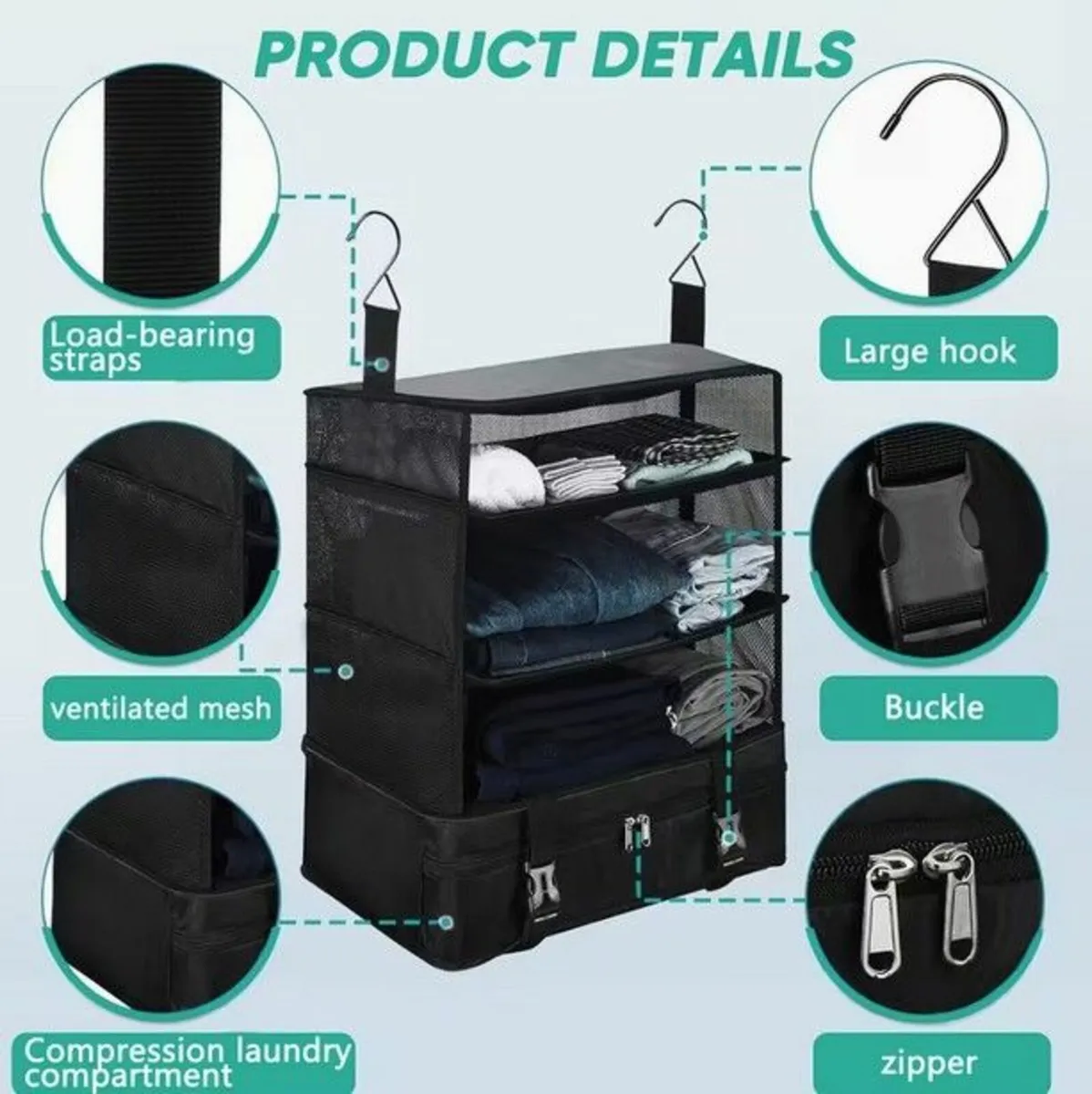 Portable Hanging Travel Rack Expandable - Image 3