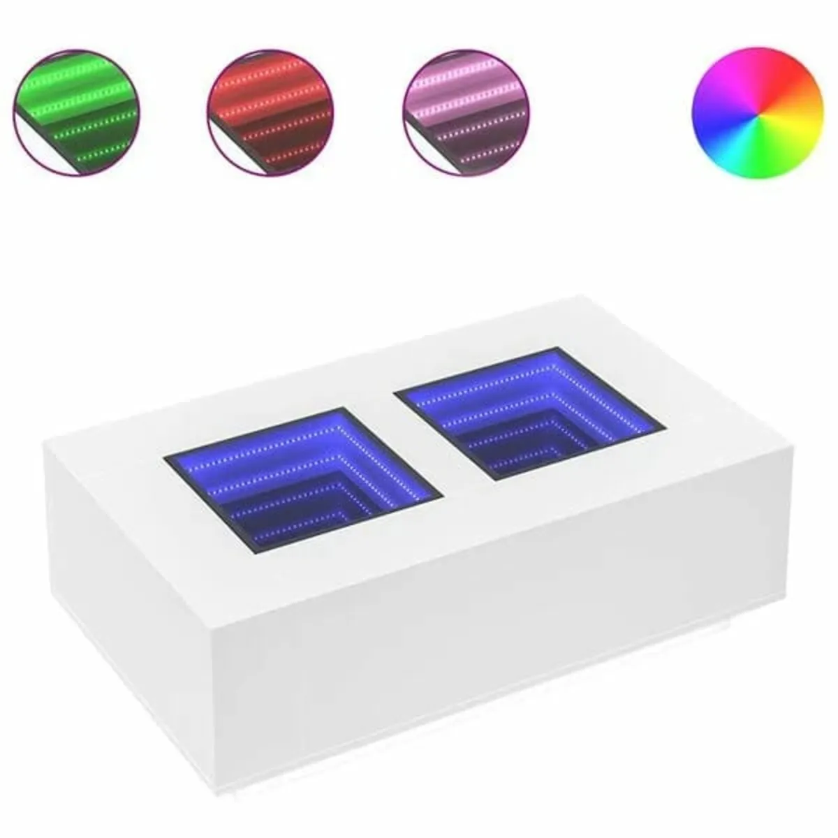 Coffee Table with Infinity LED White 116x69x40 cm - Image 2