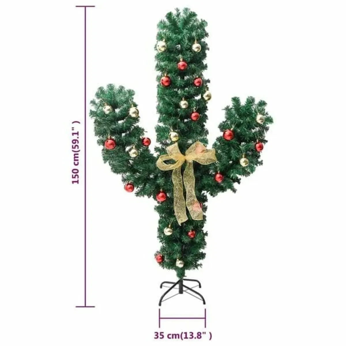 Christmas Cactus with Stand and LED Green 150 cm P - Image 4