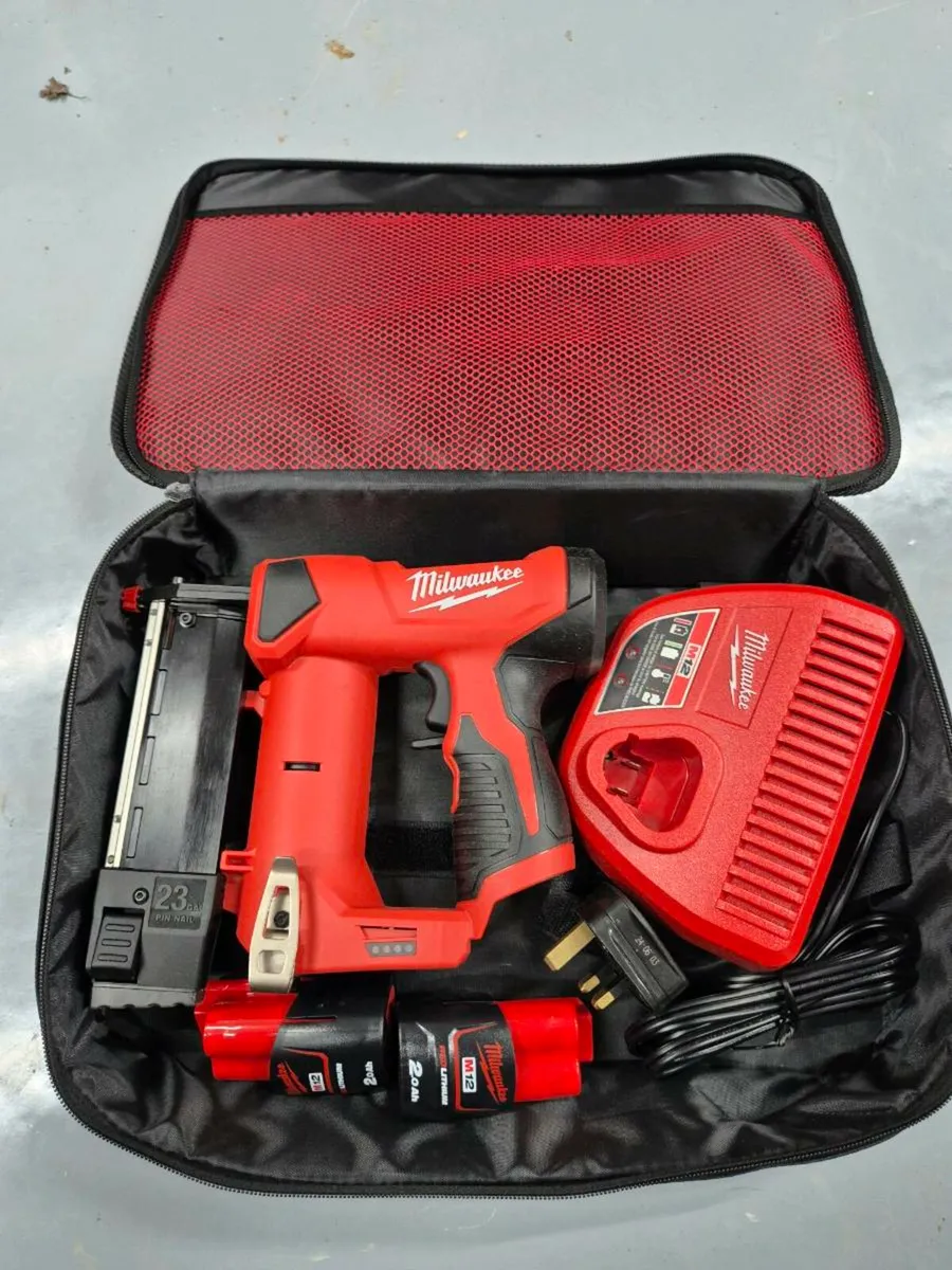 Milwaukee M12 23 Gauge Pin Nail Gun Kit 2.0Ah - Image 1